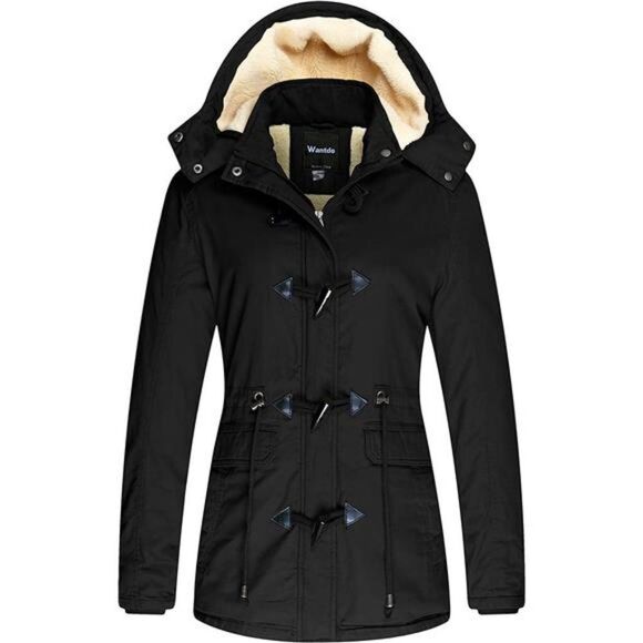 Women's Winter Thicken Jacket Cotton Coat with Removable Hood